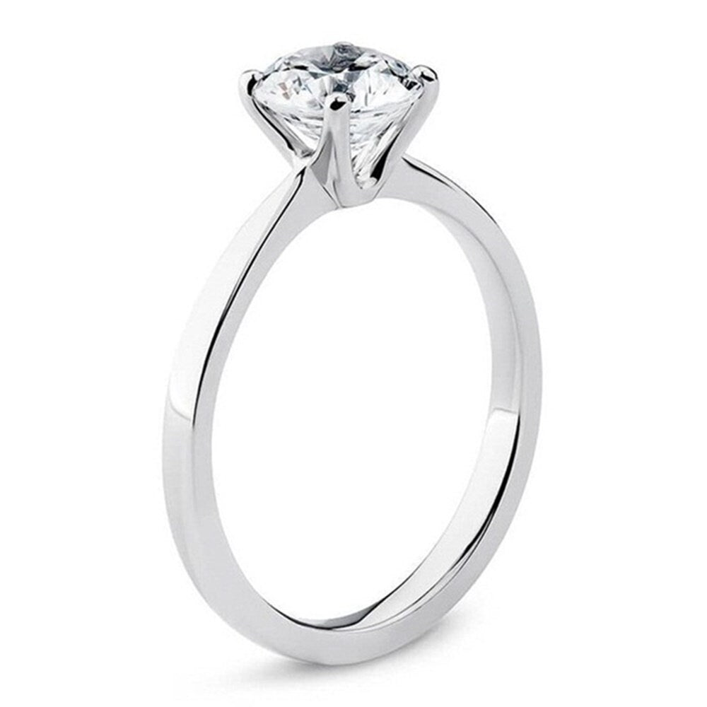 IGI Certified 1.02CT F/VS2 Round Cut Lab Grown Diamond Solitaire Ring, 14K White Gold Ring For Women, Wedding Engagement Ring, Classic Ring