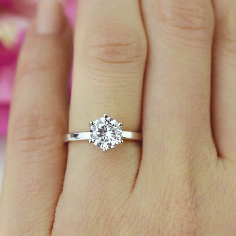 IGI Certified 1.25CT H/VVS2 Lab Grown Diamond Solitaire Ring, Solitaire Engagement Ring, CVD Round Diamond Ring, Proposal Ring For Women