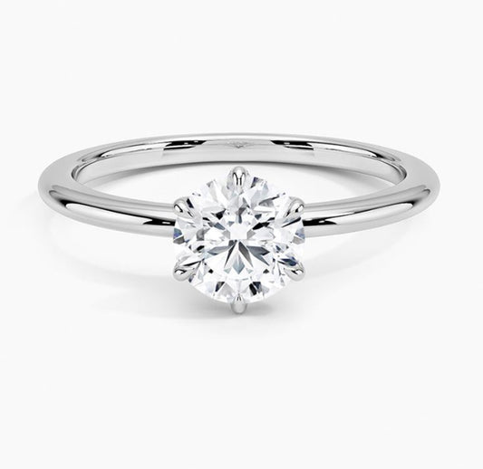 1.05CT Round Lab Grown Diamond Solitaire Ring, IGI Certified Round E/VS1 CVD Diamond Wedding Ring, Women's Engagement Ring, Daily Wear Ring