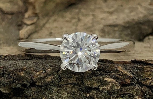 IGI Certified 1.20CT White Round Lab Grown Diamond Engagement Ring, E/VS2 CVD Diamond Solitaire Ring, Women's Wedding Anniversary Gift Ring
