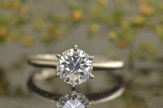 1.35CT Round CVD Diamond Solitaire Ring, IGI Certified Lab Grown Diamond Engagement Ring, G Color VS2 Clarity Lab Grown Diamond Wedding Ring