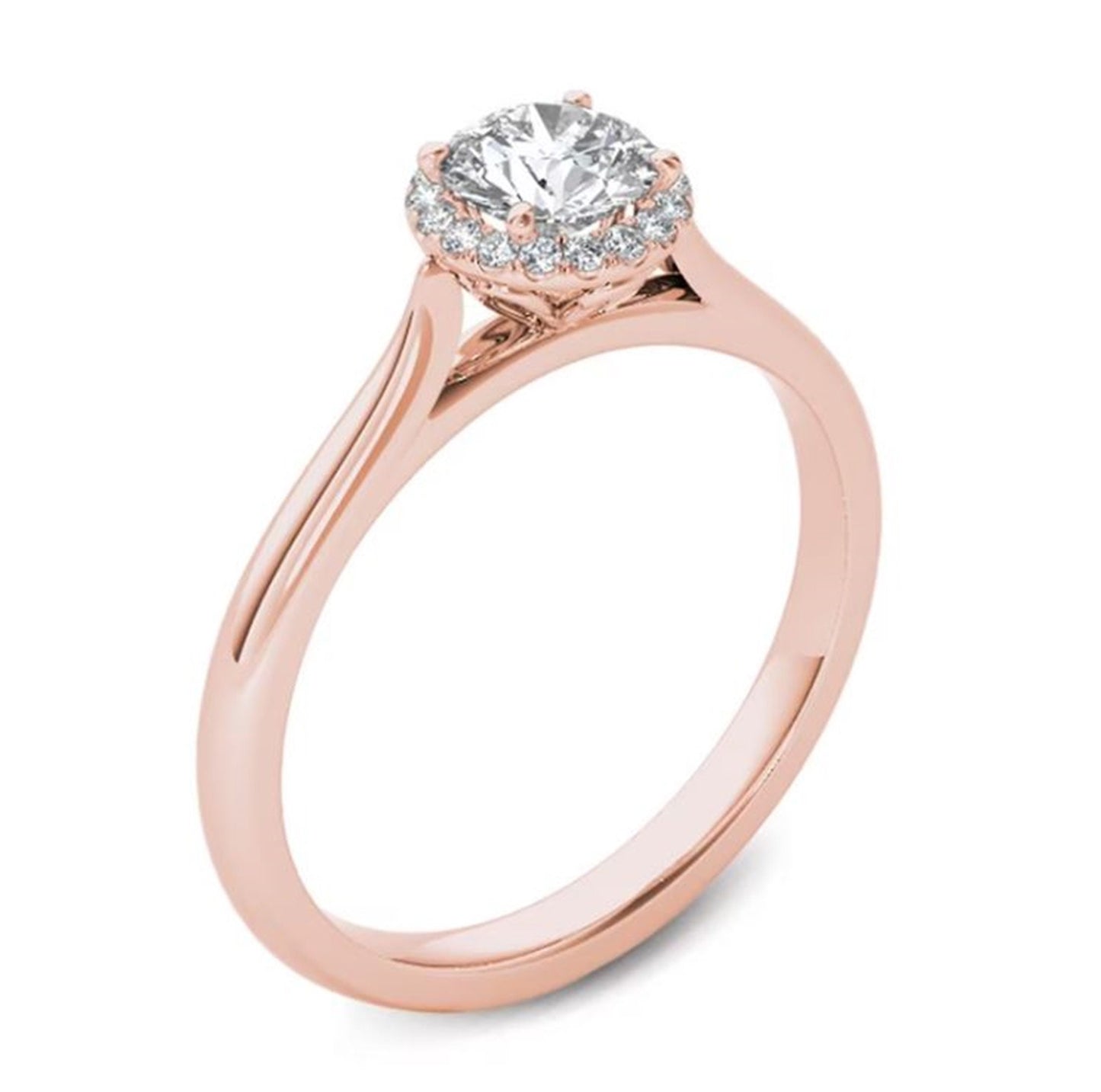 E/VS2 1.00CT Round Cut Lab Grown Diamond Engagement Ring, 1.20TCW Round Lab Grown Diamond Solitaire Halo Ring, Women's Valentine's Gift Ring