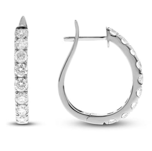 U Shape Huggie Hoop Earrings, Latch Back Hoop Earrings For Women, 1.20TCW E-F, VVS-VS Round Lab Grown Diamond Hoop Earrings, Engagement Gift