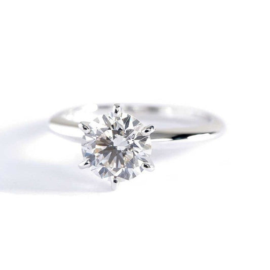Round Cut Lab Grown Diamond Solitaire Ring, IGI Certified CVD Diamond Engagement Ring, 1.15CT F/VS1 Round Diamond Wedding Ring, Classic Ring