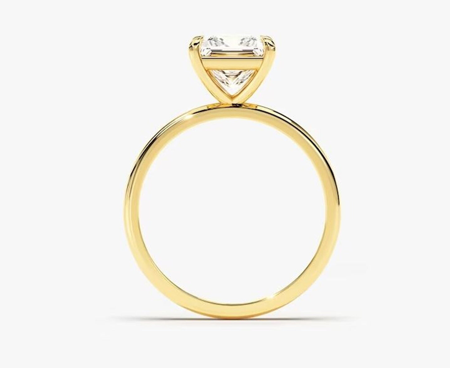 IGI Certified 1 1/5 CT E/VS1 Princess Lab Grown Diamond Solitaire Ring, 14K Yellow Gold Wedding & Engagement Ring, Daily Wear Classic Ring