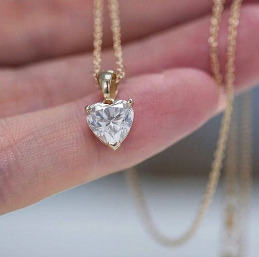 Lab Grown Diamond Solitaire Pendant, IGI Certified 1.25TCW Heart Cut Lab Grown Diamond Daily Wear Pendant, Wedding Engagement Gift For Women
