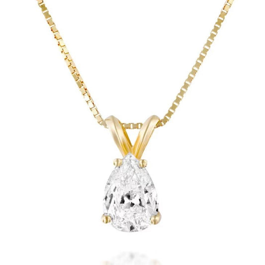 IGI Certified Pear Lab Grown Diamond Solitaire Pendant, 1.00Ct To 1.80Ct VVS2, VS1, VS2 Lab Grown Diamond Pendant, Anniversary Gift For Her