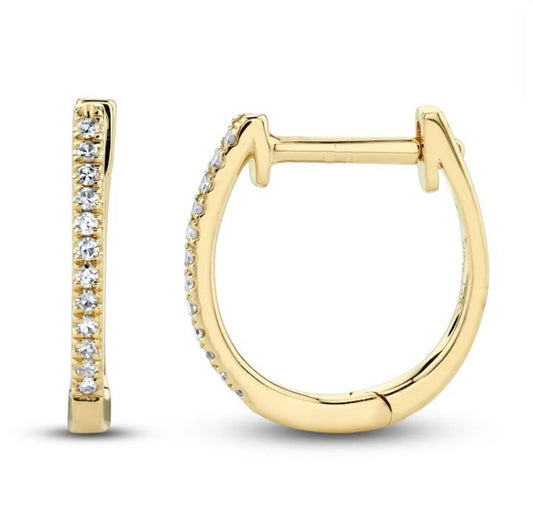 0.30TCW Round Lab Grown Diamond Huggie Hoop Earrings, Hinged Back Huggie Earrings, Wedding & Engagement Gift Earring, Minimalist Earrings