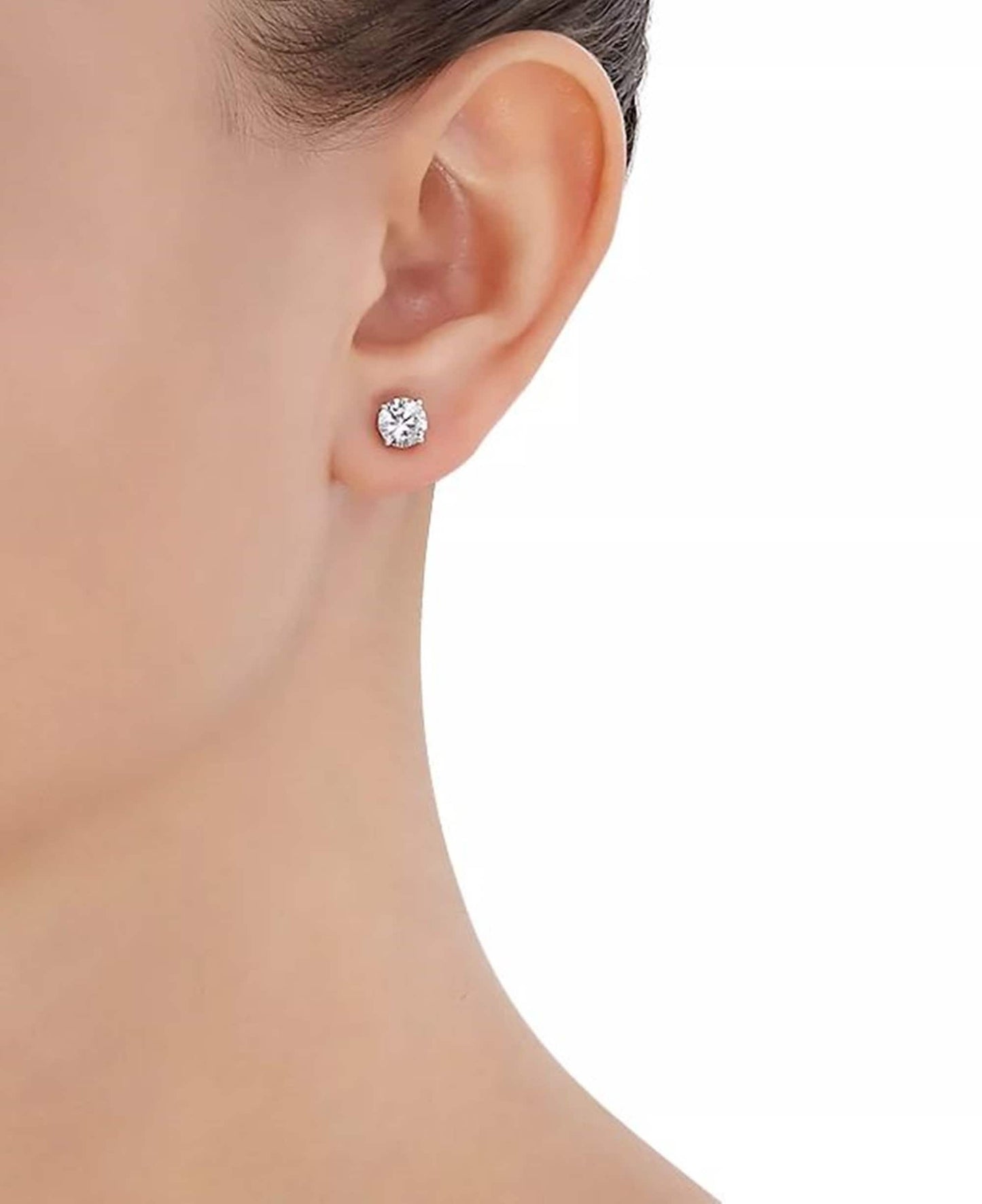 E-F, VVS- VS Lab Grown Diamond Stud Earrings, Push Back Stud Earrings, 1.00CT & 1.50CT Round CVD Lab Grown Diamond Solitaire Stud Earrings