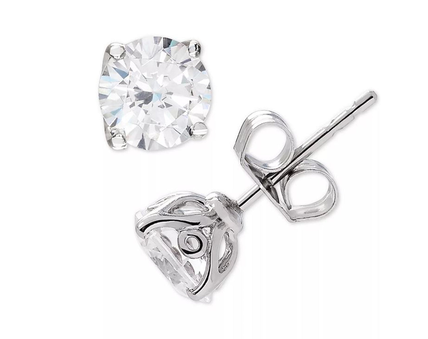 E-F, VVS- VS Lab Grown Diamond Stud Earrings, Push Back Stud Earrings, 1.00CT & 1.50CT Round CVD Lab Grown Diamond Solitaire Stud Earrings