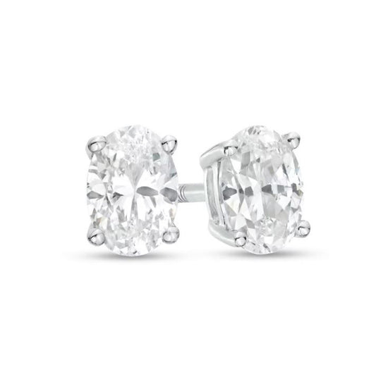 1.30TCW (0.65 Carat) Oval Lab Grown Diamond Solitaire Stud Earring, Daily Wear Screw Back Stud Earring,Wedding Engagement Gift Studs Earring