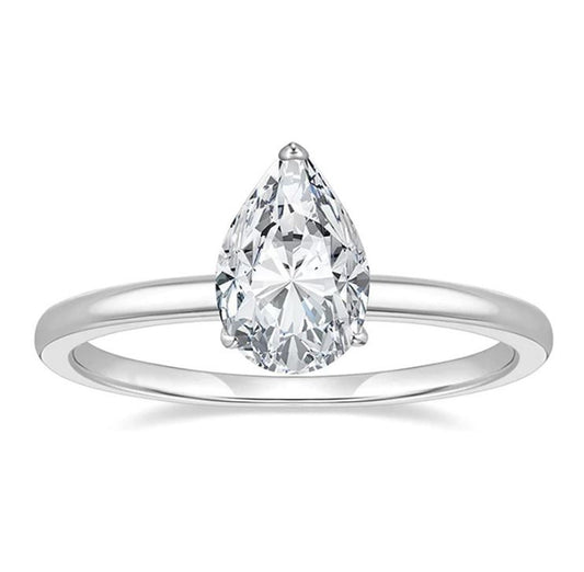 1.25CT Pear Lab Grown Diamond IGI Certified Solitaire Ring, 14K Gold Teardrop Ring, Women's Wedding Engagement Ring, Daily Wear Classic Ring