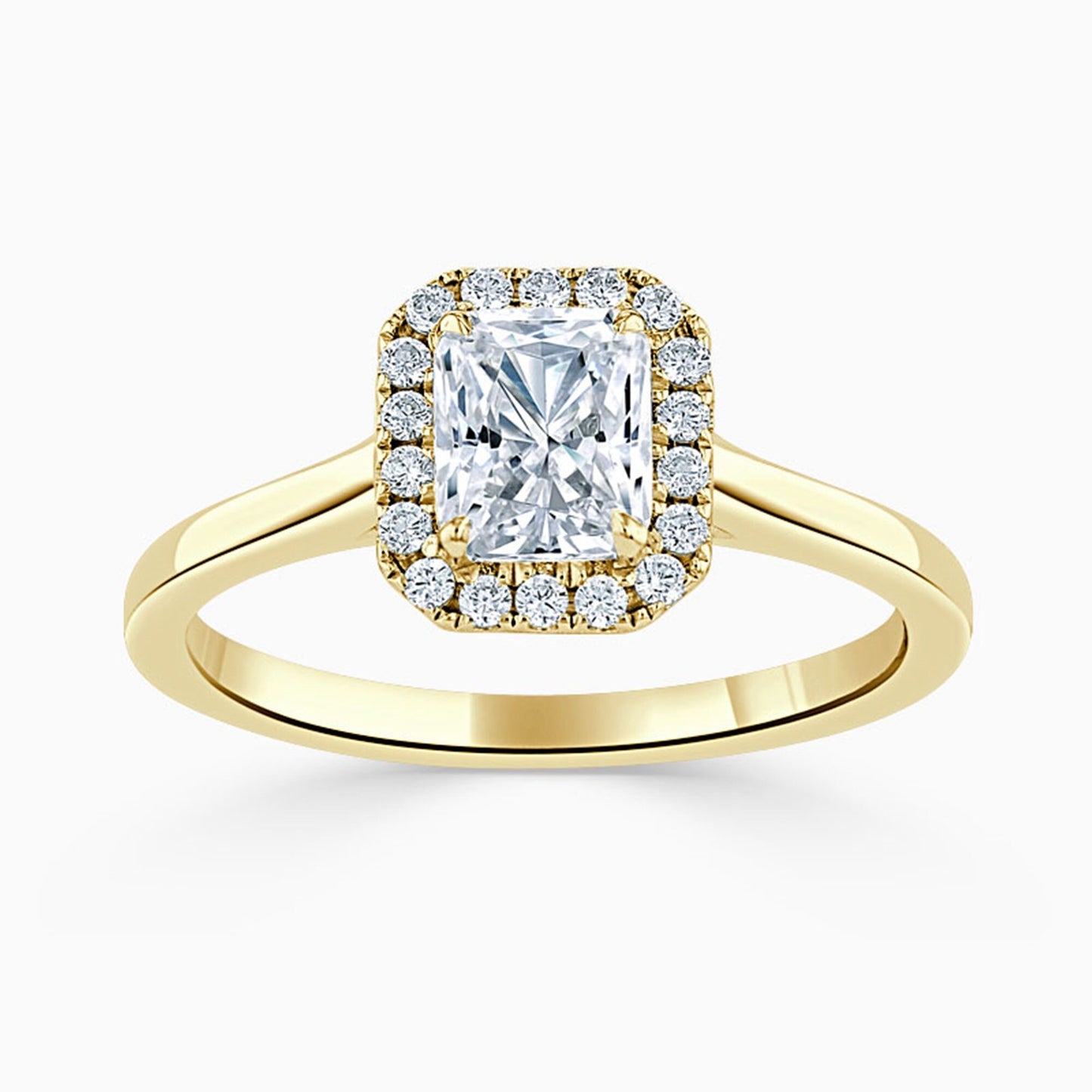 IGI Certified 1.25TCW (1 Carat, D/VS2) Radiant Cut Lab Grown Diamond Engagement Ring, CVD Diamond Halo Ring, 14K Gold Solitaire Wedding Ring