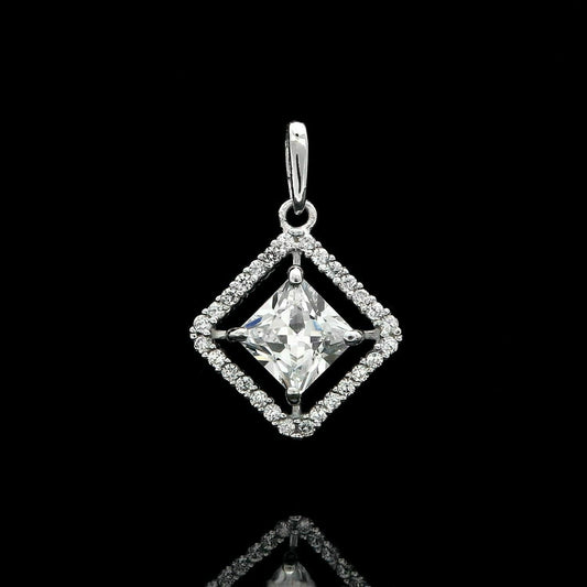 Princess Cut Lab Grown Diamond Halo Pendant, Wedding Engagement Gift, 1.47TCW (1.25 Carat, D/VS1) Princess Lab Grown Diamond Women's Pendant