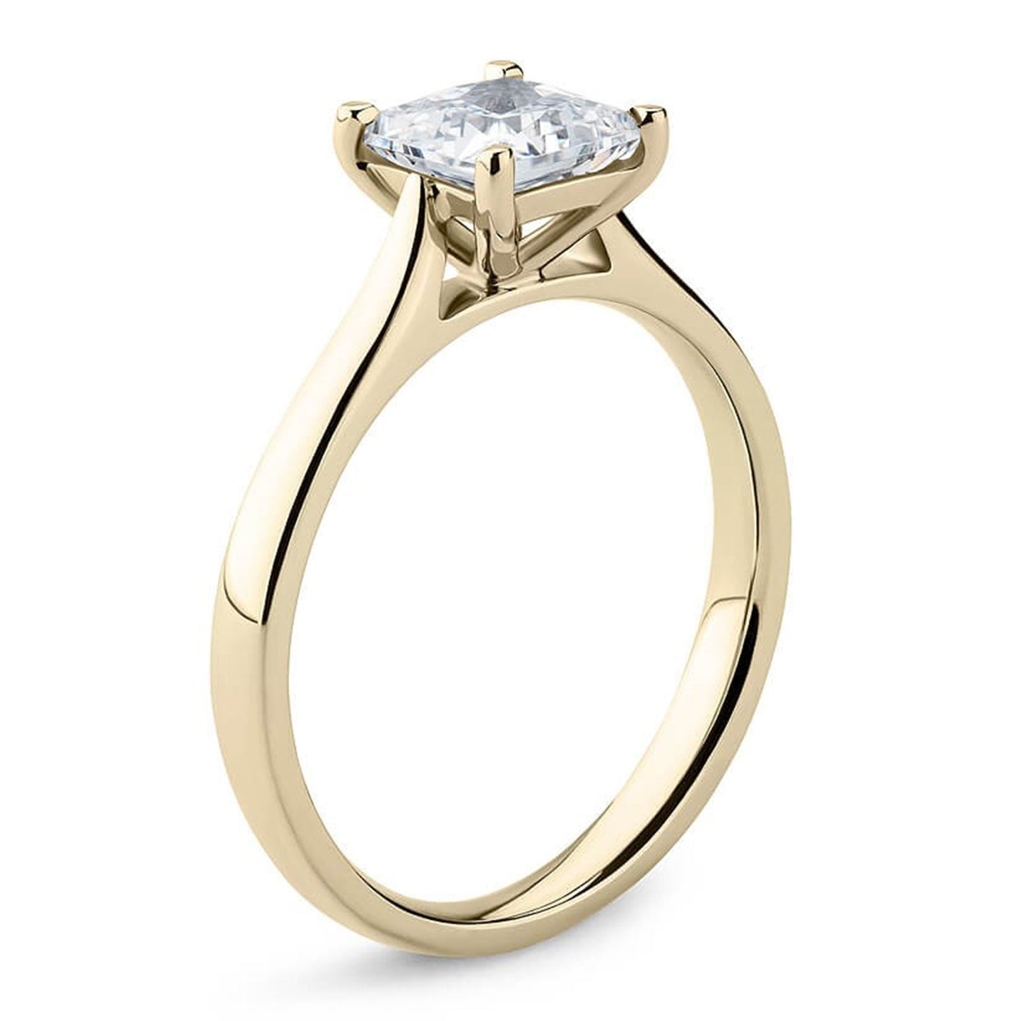 Princess Lab Grown Diamond Solitaire Ring, 14K Yellow Gold Engagement Ring, IGI Certified 1.00CT To 2.00CT Lab Grown Diamond Wedding Ring