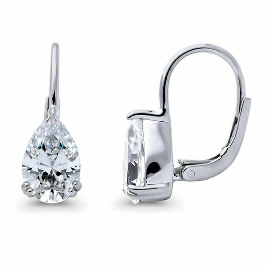 Lab Grown Diamond Solitaire Earrings, IGI Certified 2.50TCW Pear Lab Grown Diamond Dangle & Drop Earrings, Lever Back Engagement Earrings