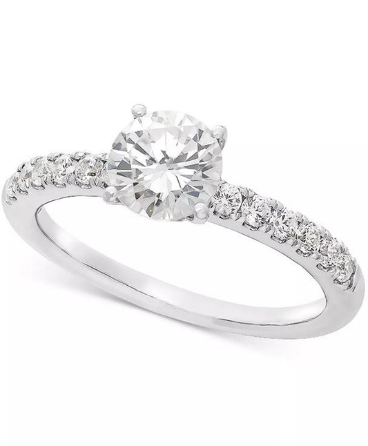 1.25TCW Round Lab Grown Diamond Engagement Ring, IGI Certified 1 Carat F, VS2 Lab Grown CVD Diamond Wedding Ring, Valentine's Gift For Women
