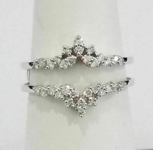 0.38CT Round Cut Moissanite Diamond Ring/Enhancer Guard Ring For Women/Wedding Anniversary Gift For Wife/Wrap Guard Band Ring For Her